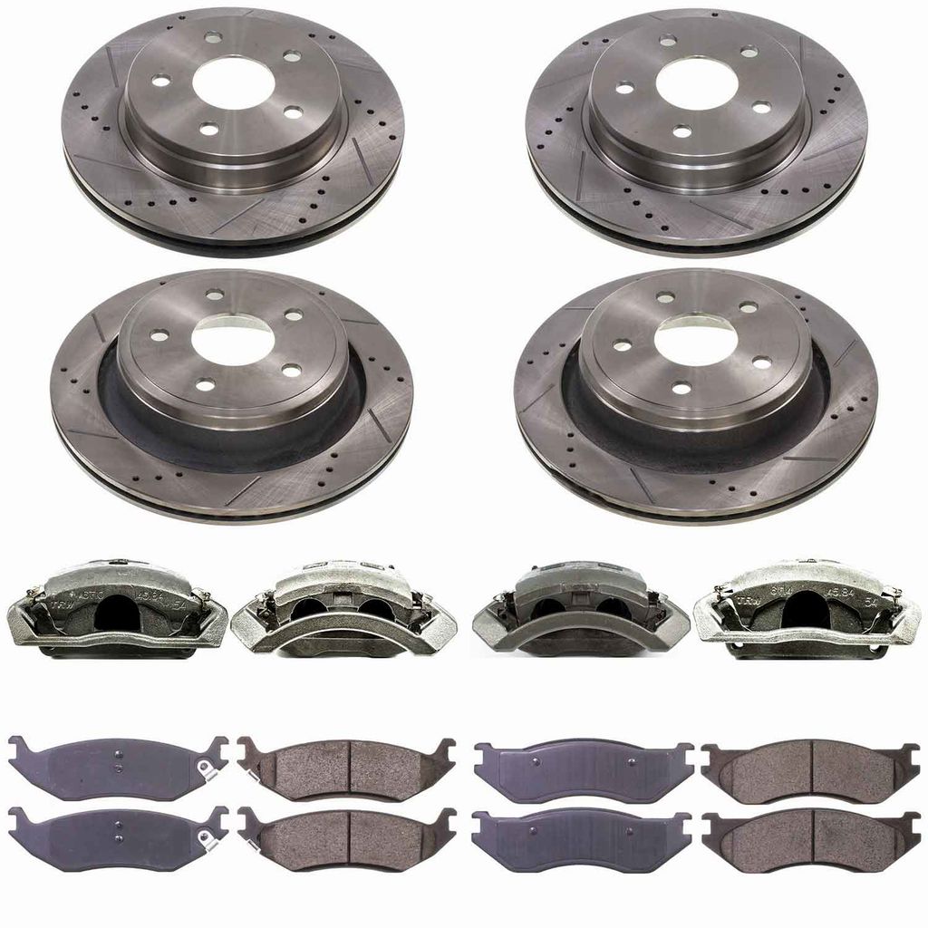 Callahan CCD111550 - Brake Kit with Drilled & Slotted Rotors, Calipers, and Ceramic Pads, 4-Wheeel Set