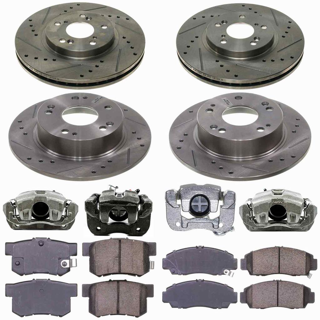 Callahan CCD111583 - Brake Kit with Drilled & Slotted Rotors, Calipers, and Ceramic Pads, 4-Wheeel Set