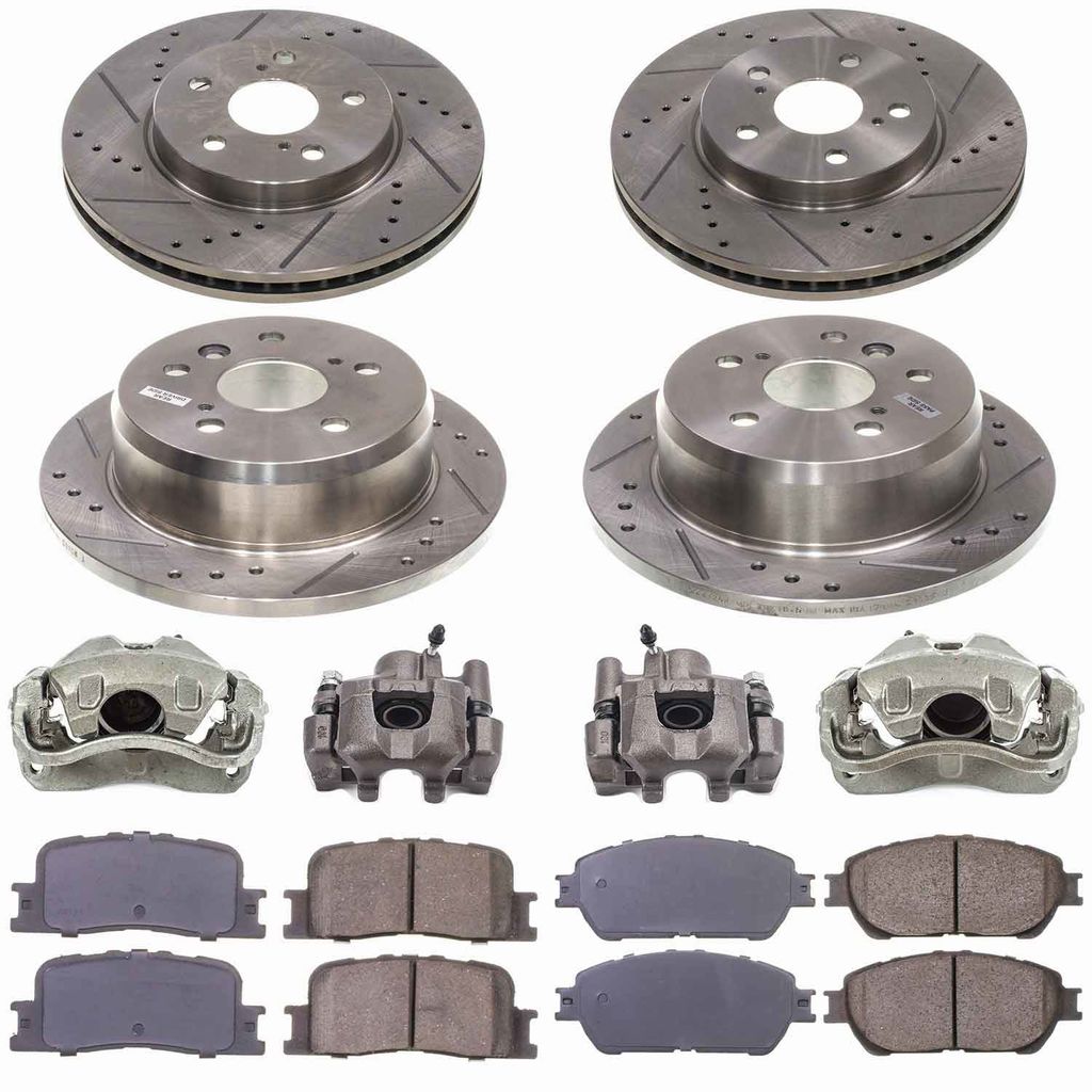 Callahan CCD111627 - Brake Kit with Drilled & Slotted Rotors, Calipers, and Ceramic Pads, 4-Wheeel Set