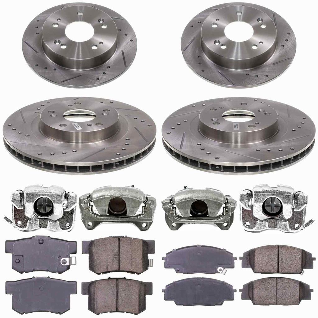 Callahan CCD111643 - Brake Kit with Drilled & Slotted Rotors, Calipers, and Ceramic Pads, 4-Wheeel Set