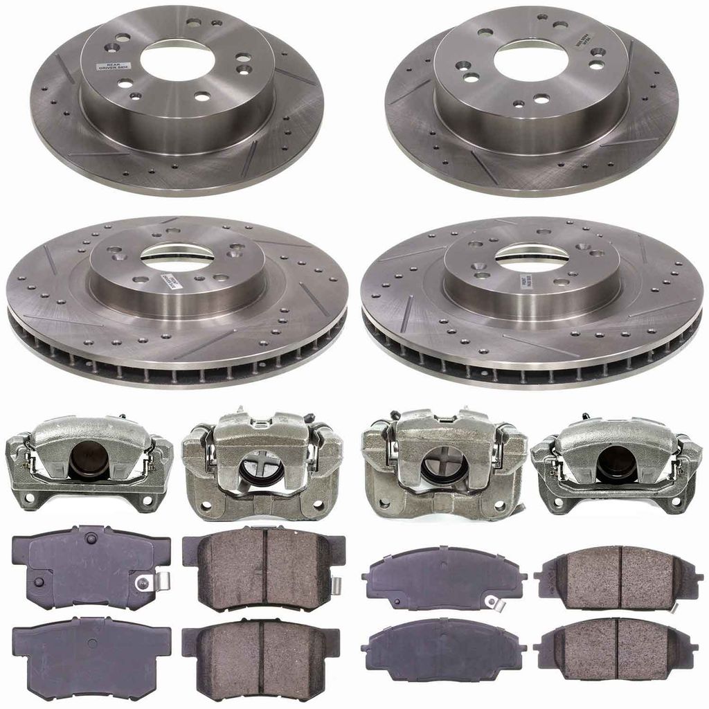 Callahan CCD111644 - Brake Kit with Drilled & Slotted Rotors, Calipers, and Ceramic Pads, 4-Wheeel Set