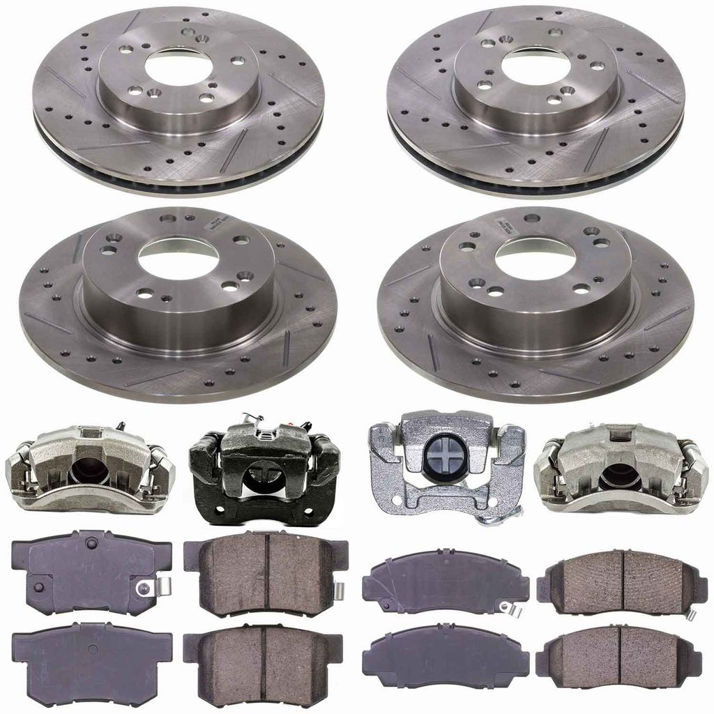 Callahan CCD111657 - Brake Kit with Drilled & Slotted Rotors, Calipers, and Ceramic Pads, 4-Wheeel Set