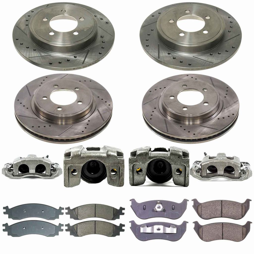 Callahan CCD111682 - Brake Kit with Drilled & Slotted Rotors, Calipers, and Ceramic Pads, 4-Wheeel Set