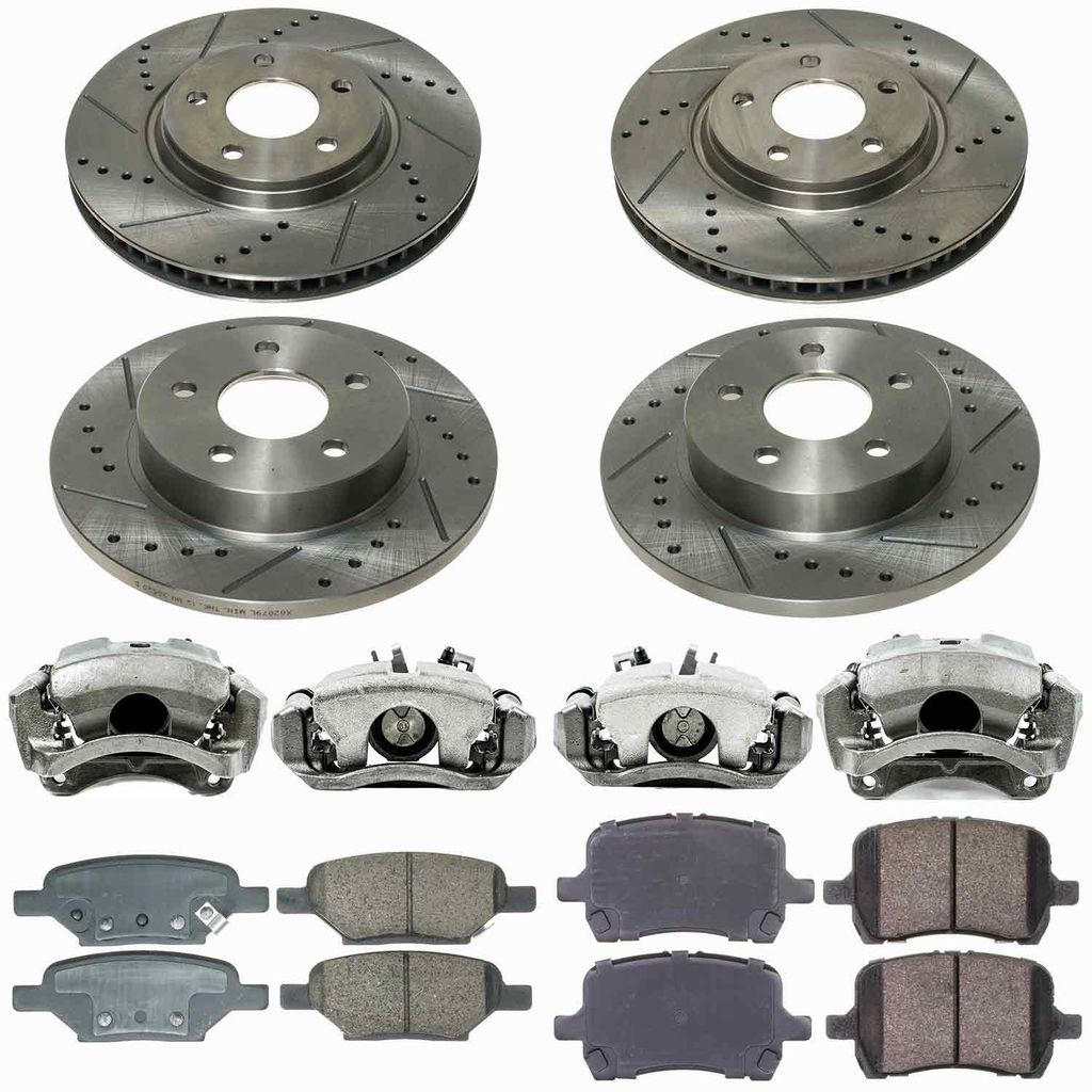 Callahan CCD111688C - Brake Kit with Drilled & Slotted Rotors, Calipers, and Ceramic Pads, 4-Wheeel Set