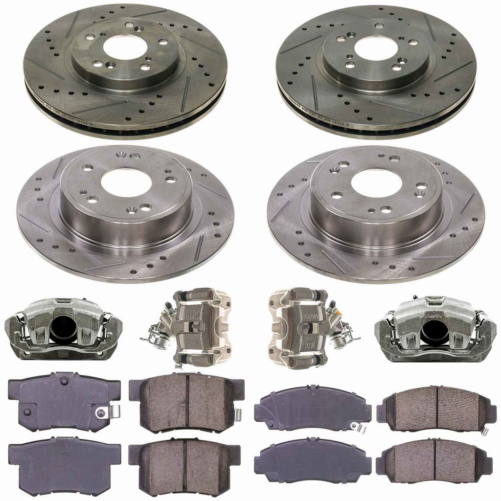 Callahan CCD111694 - Brake Kit with Drilled & Slotted Rotors, Calipers, and Ceramic Pads, 4-Wheeel Set