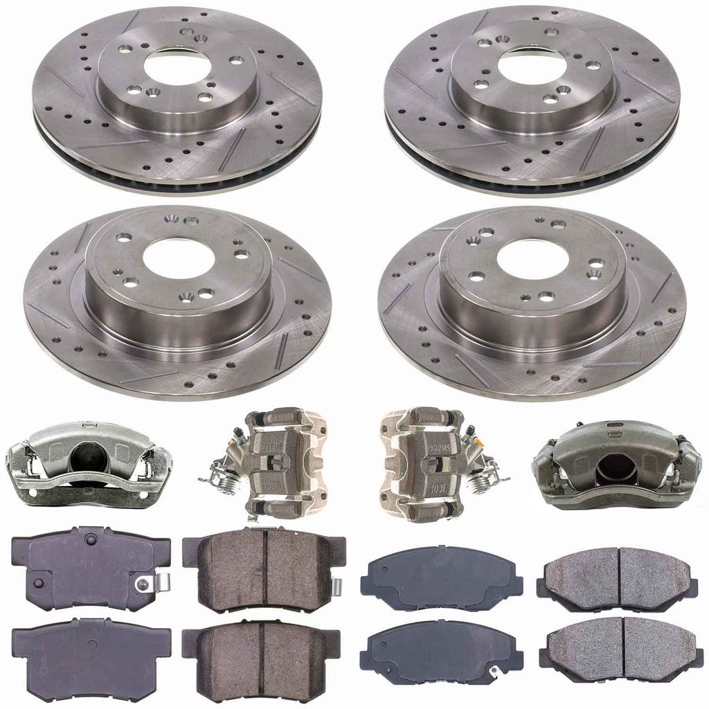 Callahan CCD111696 - Brake Kit with Drilled & Slotted Rotors, Calipers, and Ceramic Pads, 4-Wheeel Set