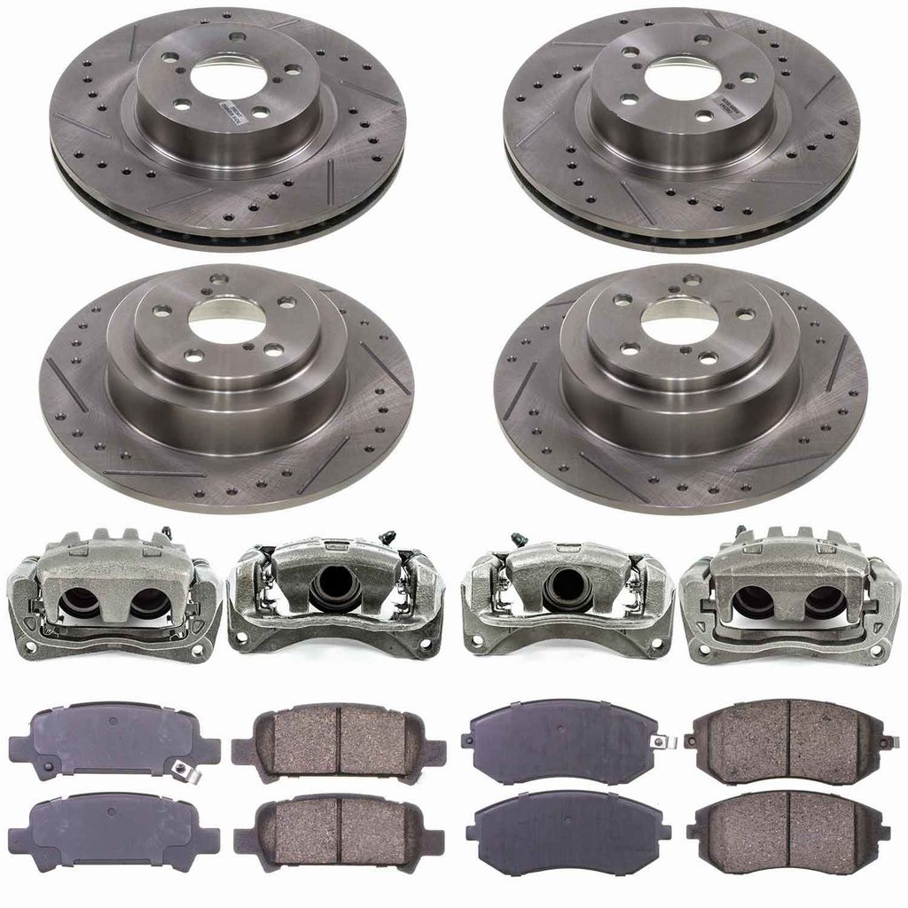 Callahan CCD111701 - Brake Kit with Drilled & Slotted Rotors, Calipers, and Ceramic Pads, 4-Wheeel Set