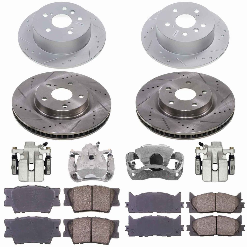 Callahan CCD111744 - Brake Kit with Drilled & Slotted Rotors, Calipers, and Ceramic Pads, 4-Wheeel Set