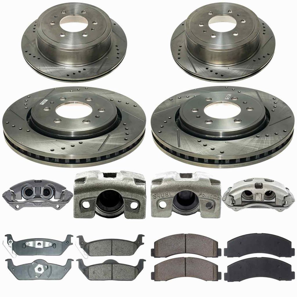 Callahan CCD111918 - Brake Kit with Drilled & Slotted Rotors, Calipers, and Ceramic Pads, 4-Wheeel Set