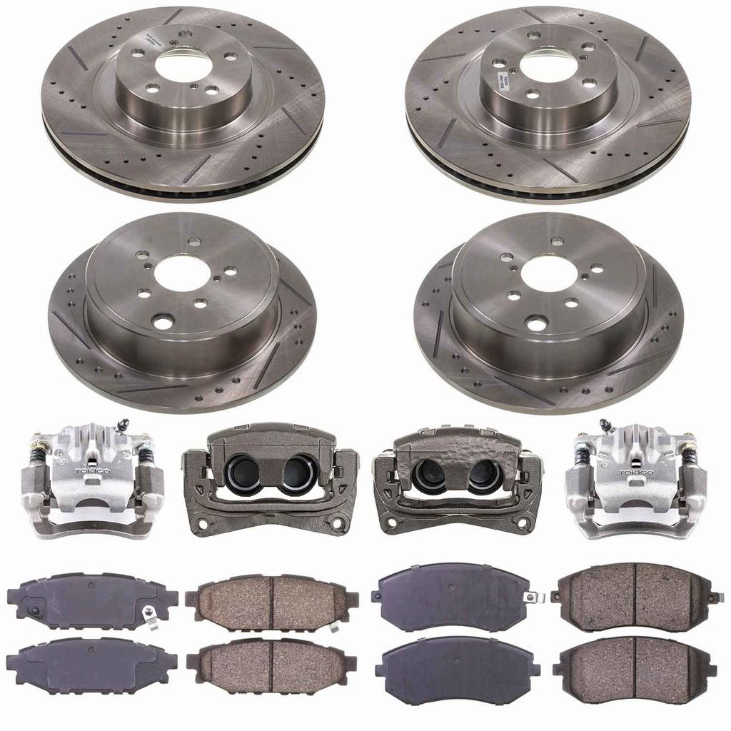 Callahan CCD111984B - Brake Kit with Drilled & Slotted Rotors, Calipers, and Ceramic Pads, 4-Wheeel Set