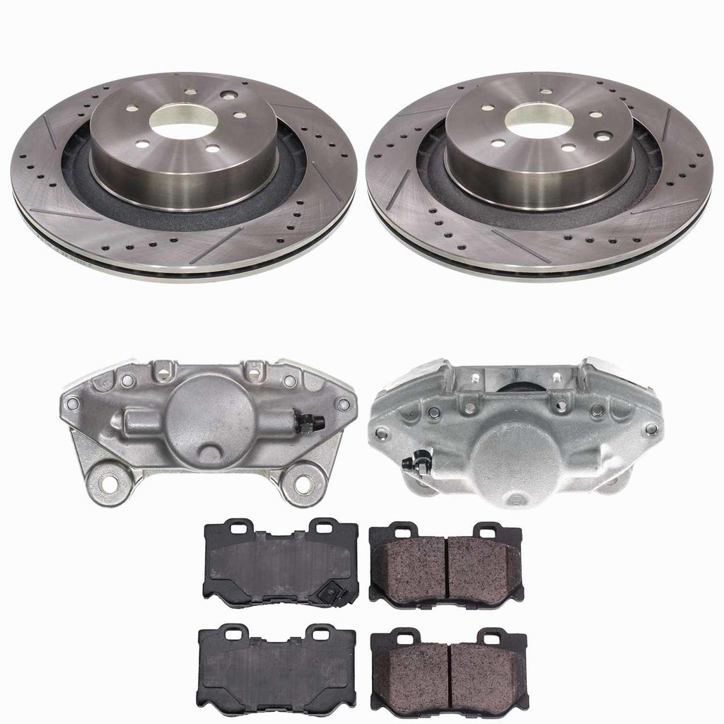 Callahan CCD112445B - Brake Kit with Drilled & Slotted Rotors, Calipers, and Ceramic Pads, 2-Wheeel Set
