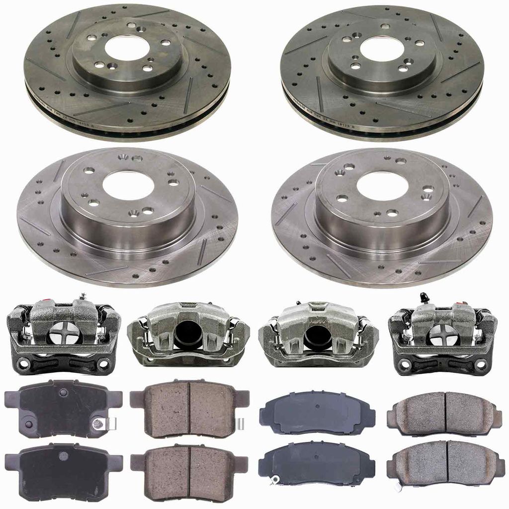 Callahan CCD112988 - Brake Kit with Drilled & Slotted Rotors, Calipers, and Ceramic Pads, 4-Wheeel Set