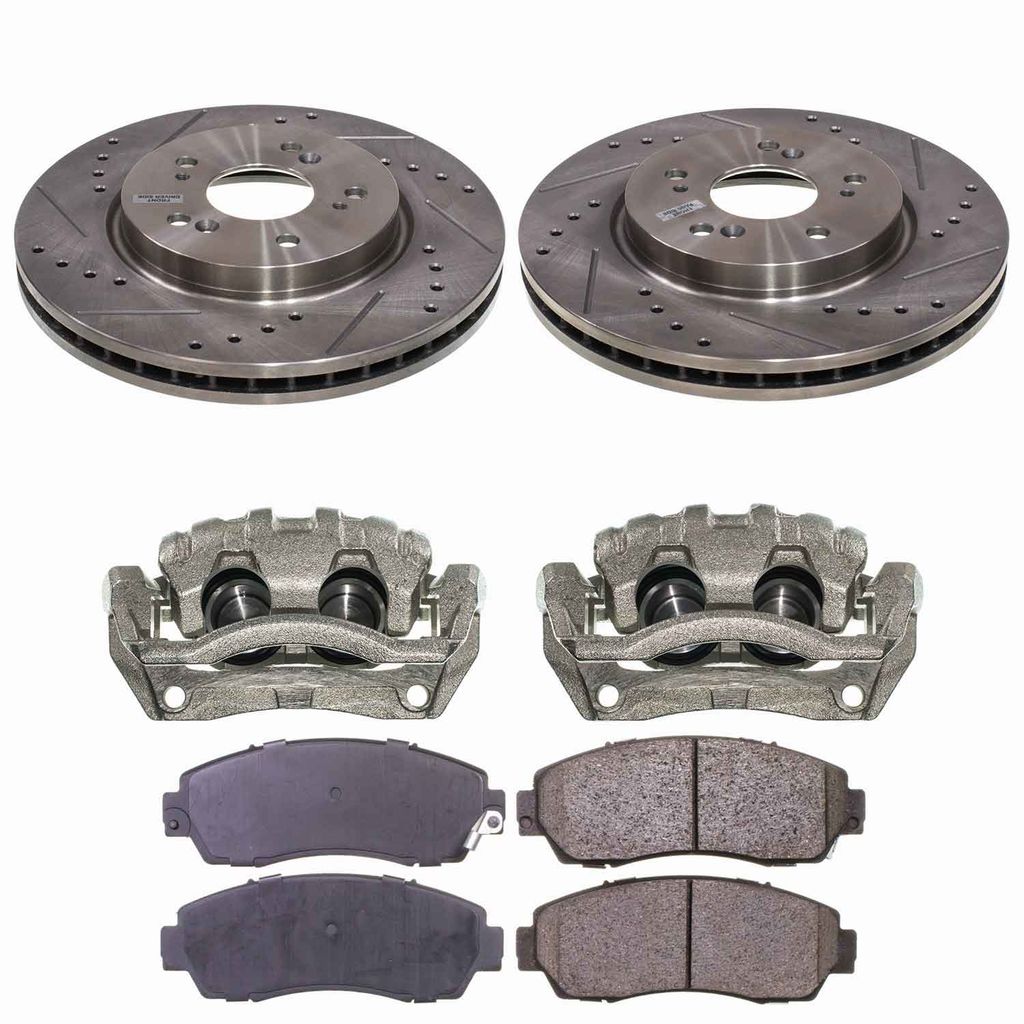 Callahan CCD113014 - Brake Kit with Drilled & Slotted Rotors, Calipers, and Ceramic Pads, 2-Wheeel Set
