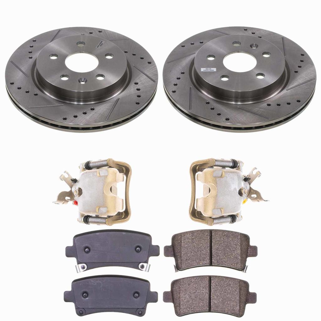 Callahan CCD113094 - Brake Kit with Drilled & Slotted Rotors, Calipers, and Ceramic Pads, 2-Wheeel Set