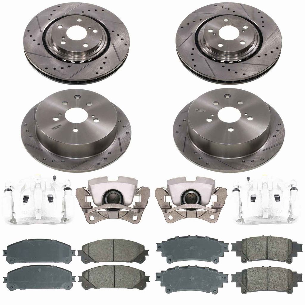 Callahan CCD113297A - Brake Kit with Drilled & Slotted Rotors, Calipers, and Ceramic Pads, 4-Wheeel Set