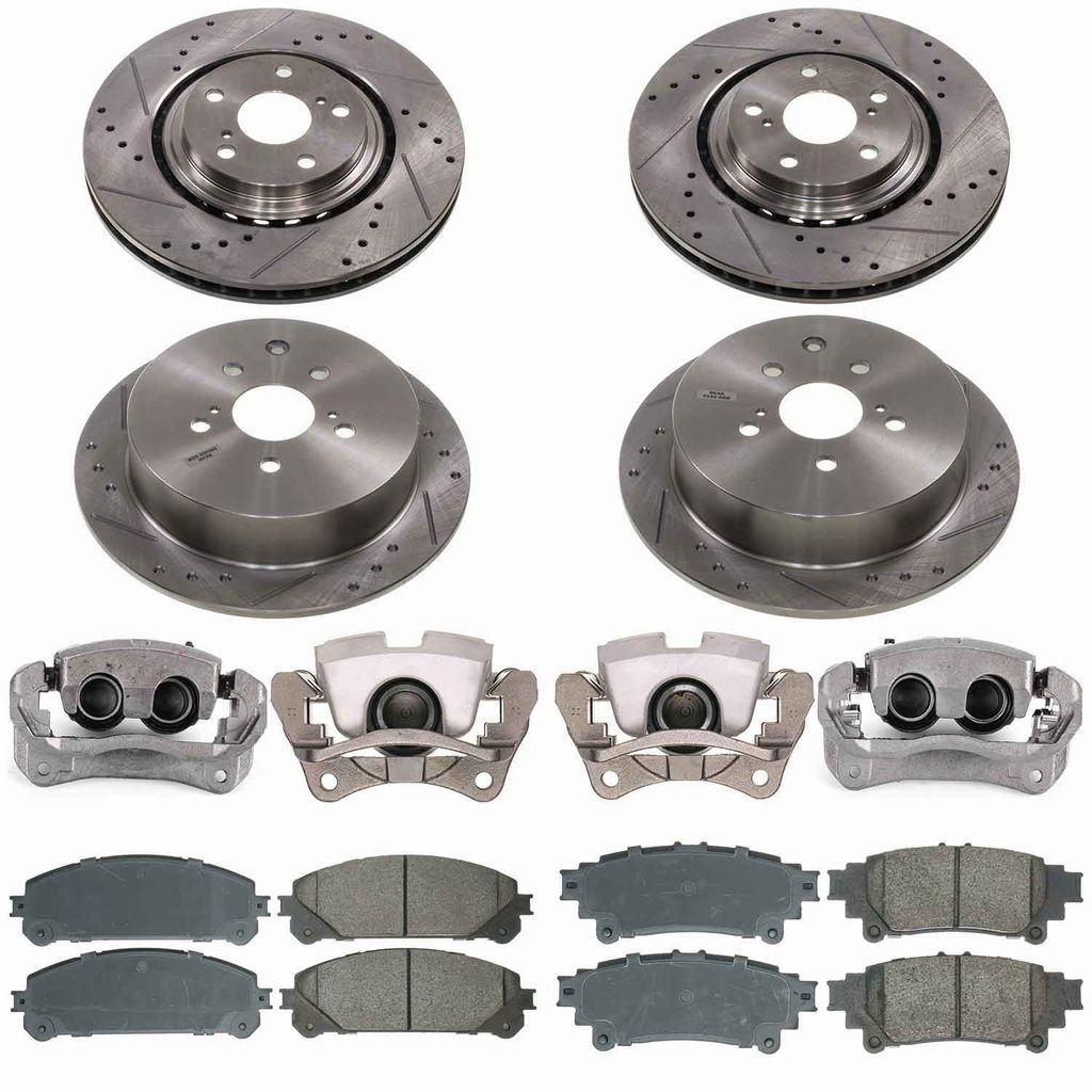 Callahan CCD113297B - Brake Kit with Drilled & Slotted Rotors, Calipers, and Ceramic Pads, 4-Wheeel Set
