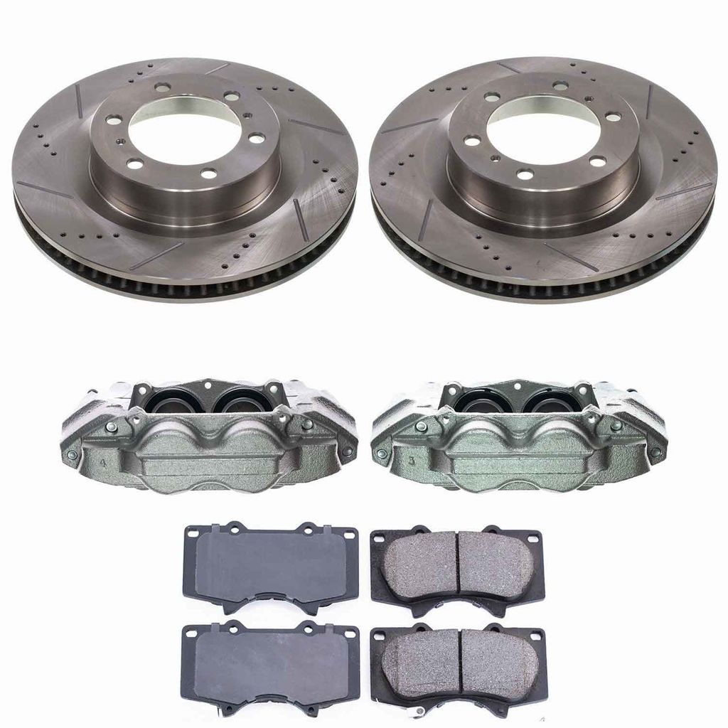 Callahan CCD113339A - Brake Kit with Drilled & Slotted Rotors, Calipers, and Ceramic Pads, 2-Wheeel Set