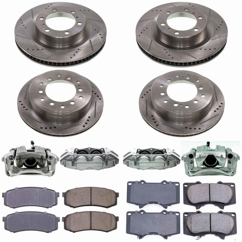 Callahan CCD113340A - Brake Kit with Drilled & Slotted Rotors, Calipers, and Ceramic Pads, 4-Wheeel Set