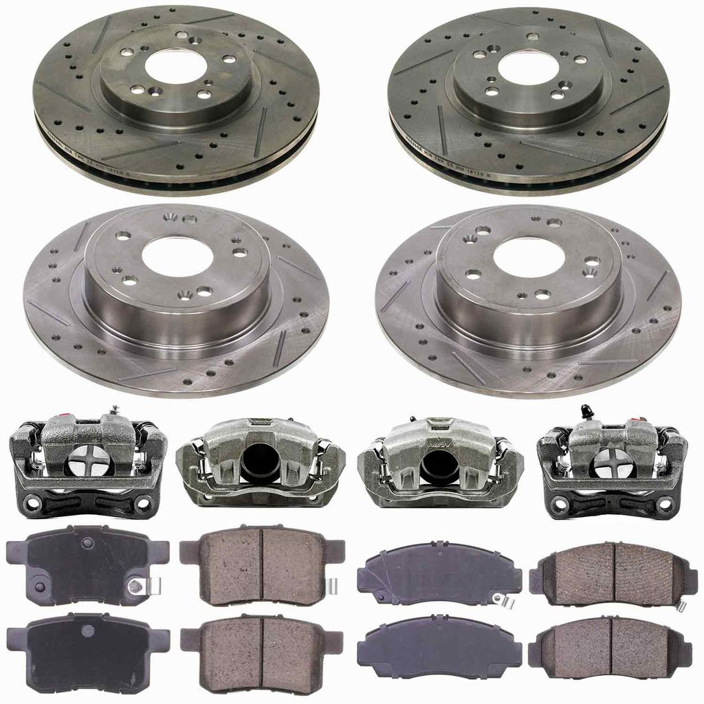 Callahan CCD113400 - Brake Kit with Drilled & Slotted Rotors, Calipers, and Ceramic Pads, 4-Wheeel Set