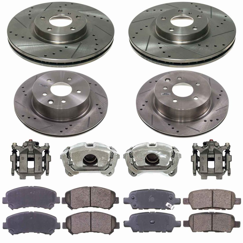 Callahan CCD113499 - Brake Kit with Drilled & Slotted Rotors, Calipers, and Ceramic Pads, 4-Wheeel Set