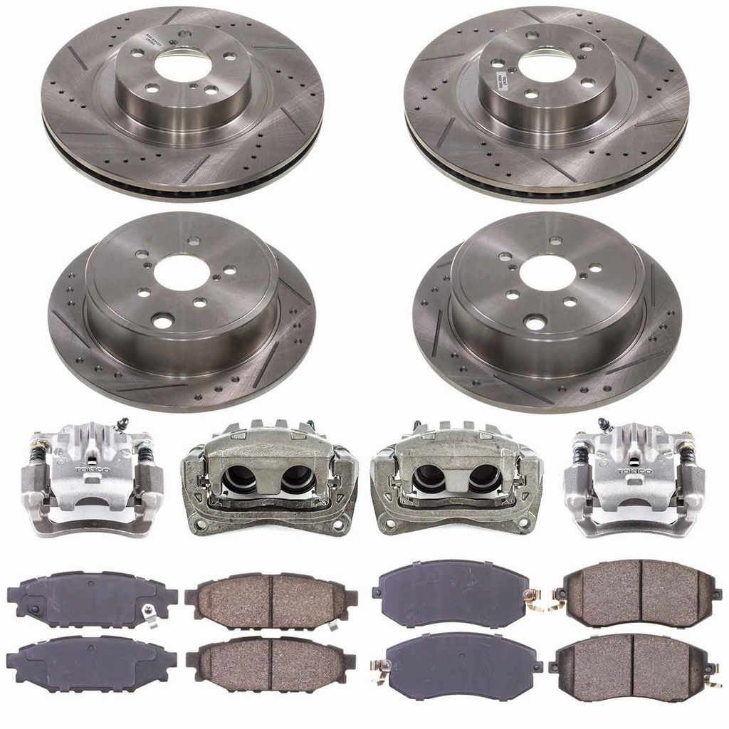 Callahan CCD113503B - Brake Kit with Drilled & Slotted Rotors, Calipers, and Ceramic Pads, 4-Wheeel Set