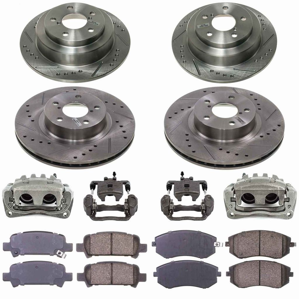 Callahan CCD113527 - Brake Kit with Drilled & Slotted Rotors, Calipers, and Ceramic Pads, 4-Wheeel Set