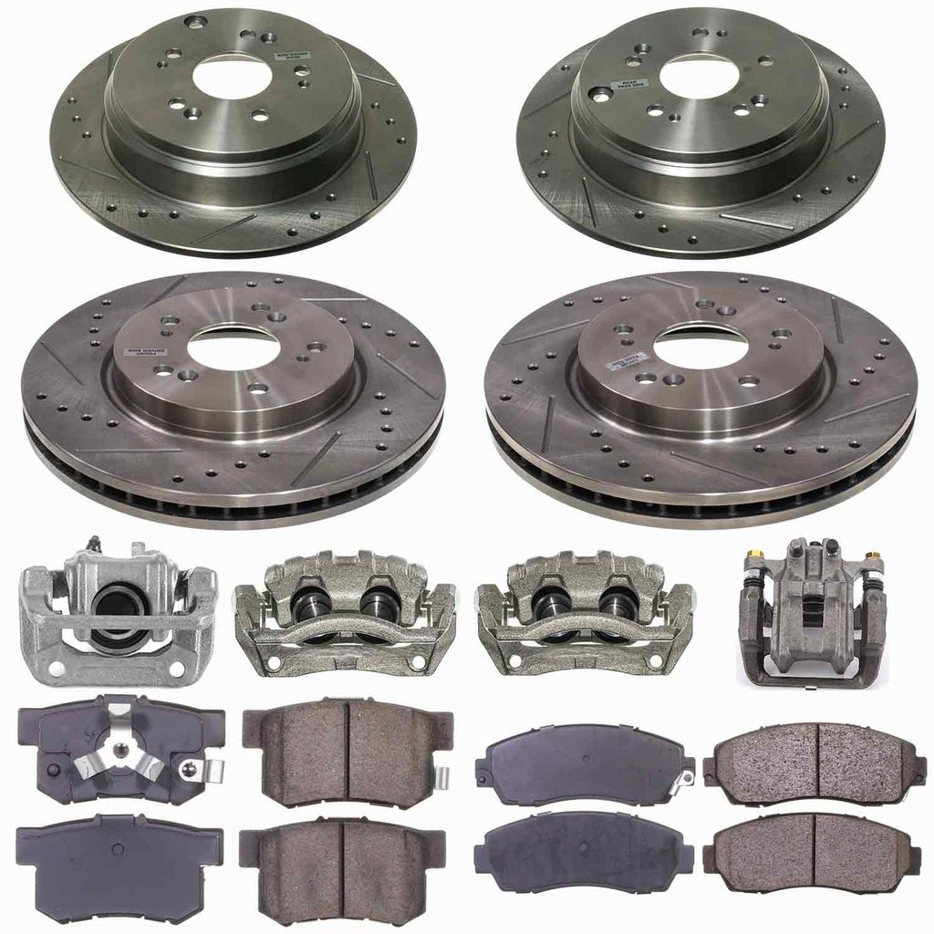 Callahan CCD113675 - Brake Kit with Drilled & Slotted Rotors, Calipers, and Ceramic Pads, 4-Wheeel Set