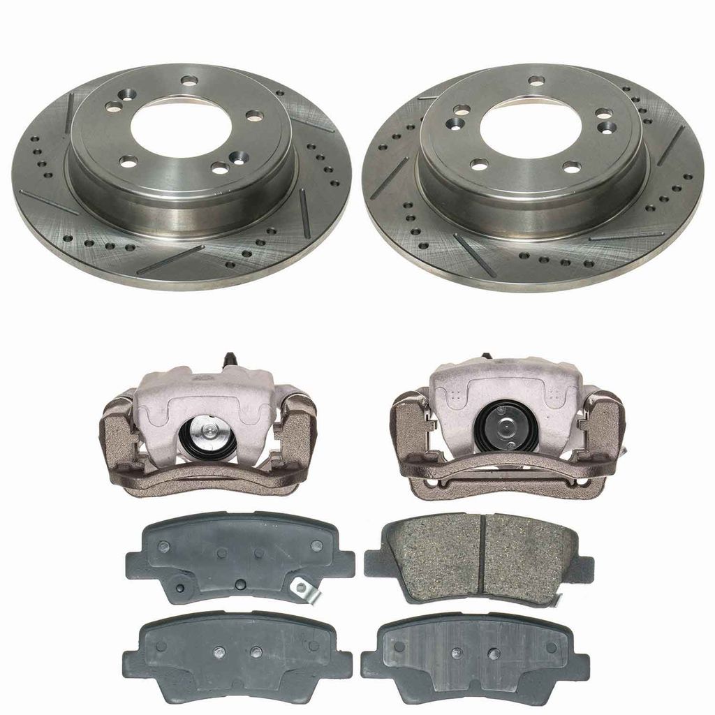 Callahan CCD113843B - Brake Kit with Drilled & Slotted Rotors, Calipers, and Ceramic Pads, 2-Wheeel Set
