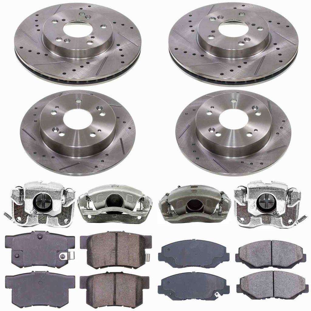 Callahan CCD114089 - Brake Kit with Drilled & Slotted Rotors, Calipers, and Ceramic Pads, 4-Wheeel Set