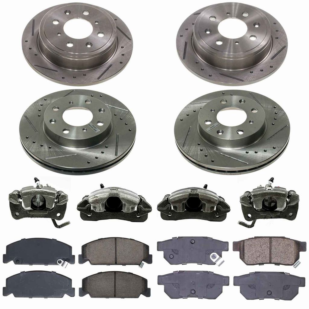 Callahan CCD114284 - Brake Kit with Drilled & Slotted Rotors, Calipers, and Ceramic Pads, 4-Wheeel Set