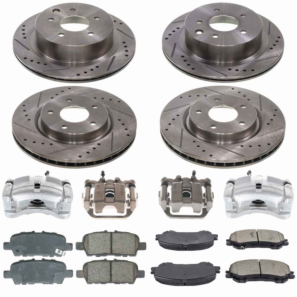 Callahan CCD114315 - Brake Kit with Drilled & Slotted Rotors, Calipers, and Ceramic Pads, 4-Wheeel Set