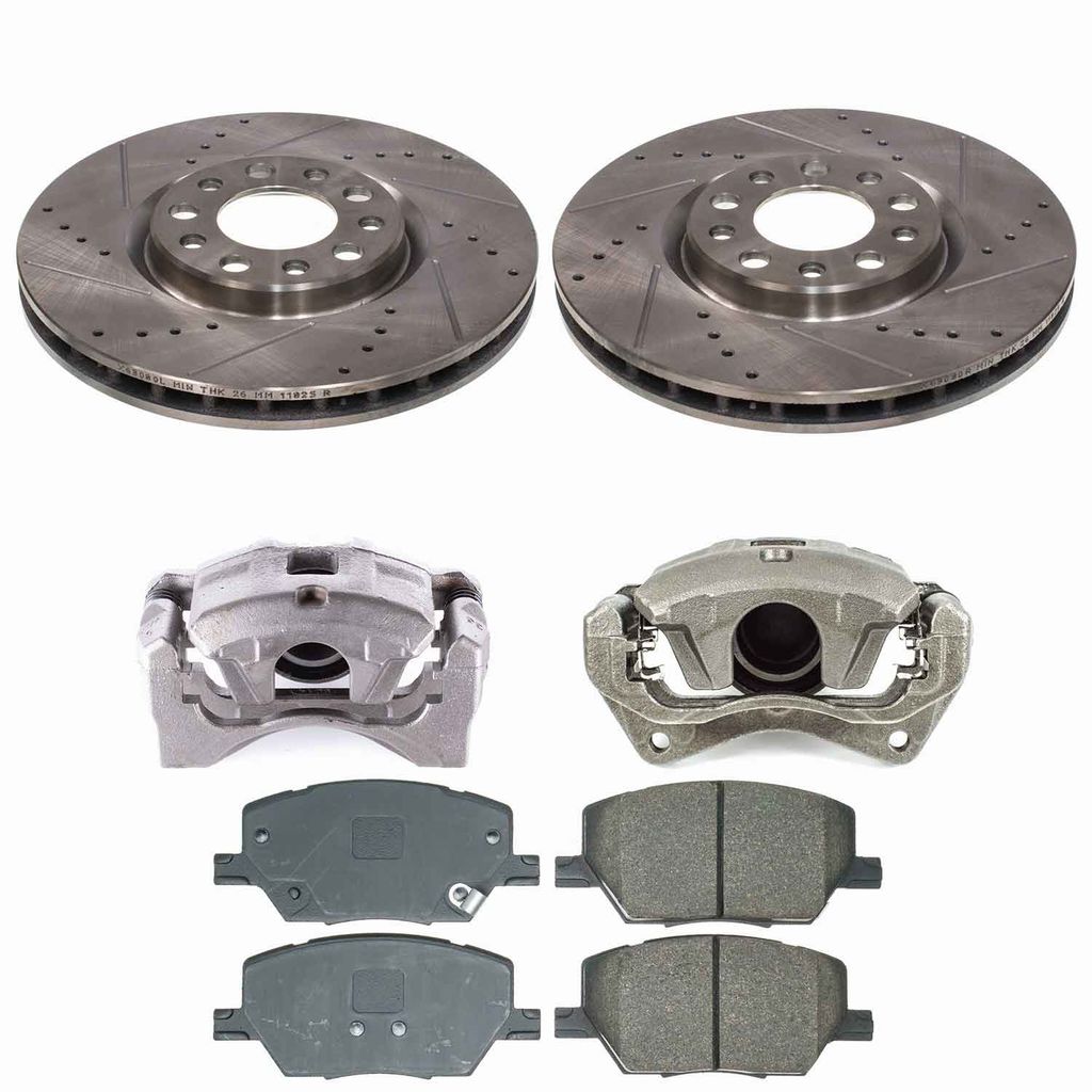 Callahan CCD114486A - Brake Kit with Drilled & Slotted Rotors, Calipers, and Ceramic Pads, 2-Wheeel Set