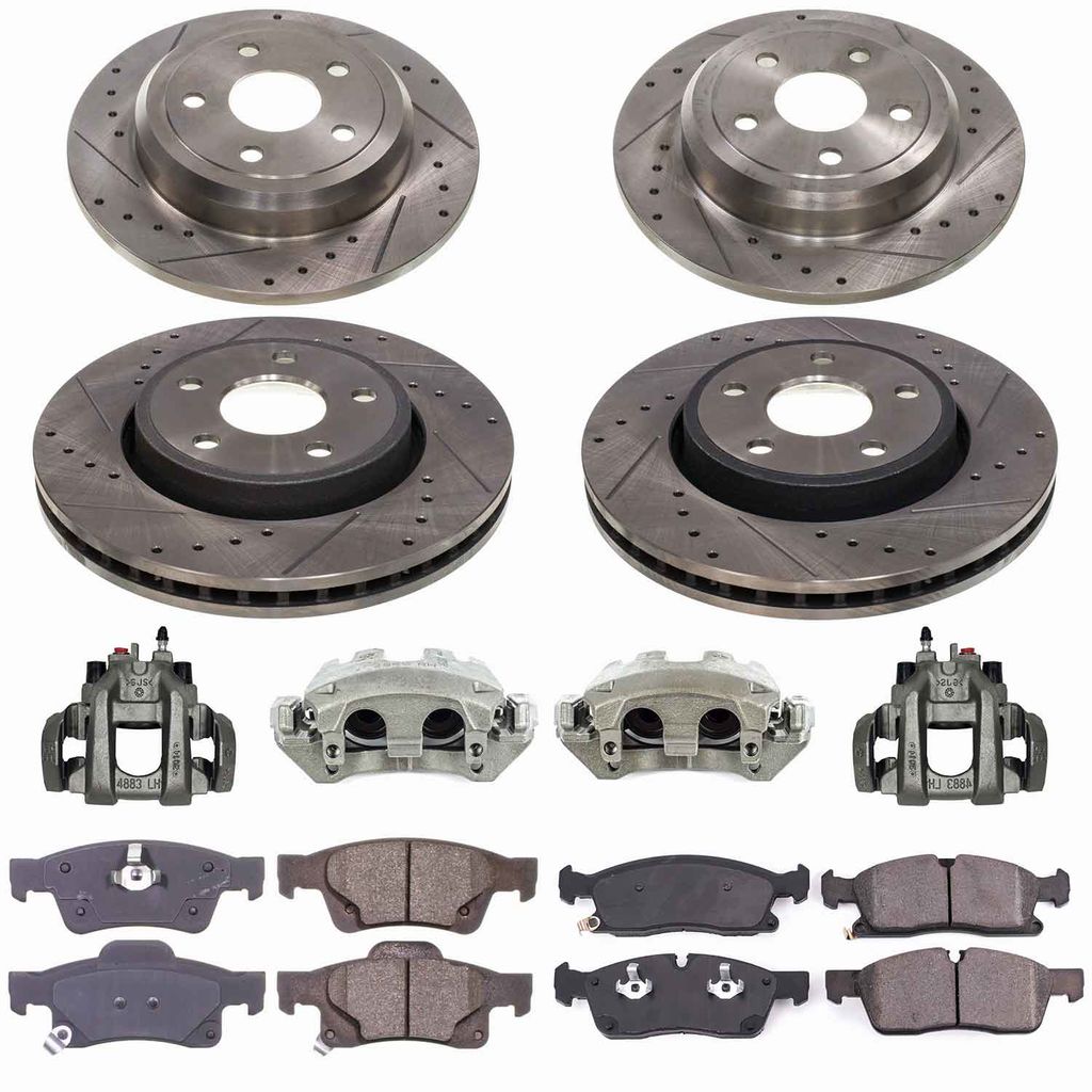 Callahan CCD114578 - Brake Kit with Drilled & Slotted Rotors, Calipers, and Ceramic Pads, 4-Wheeel Set