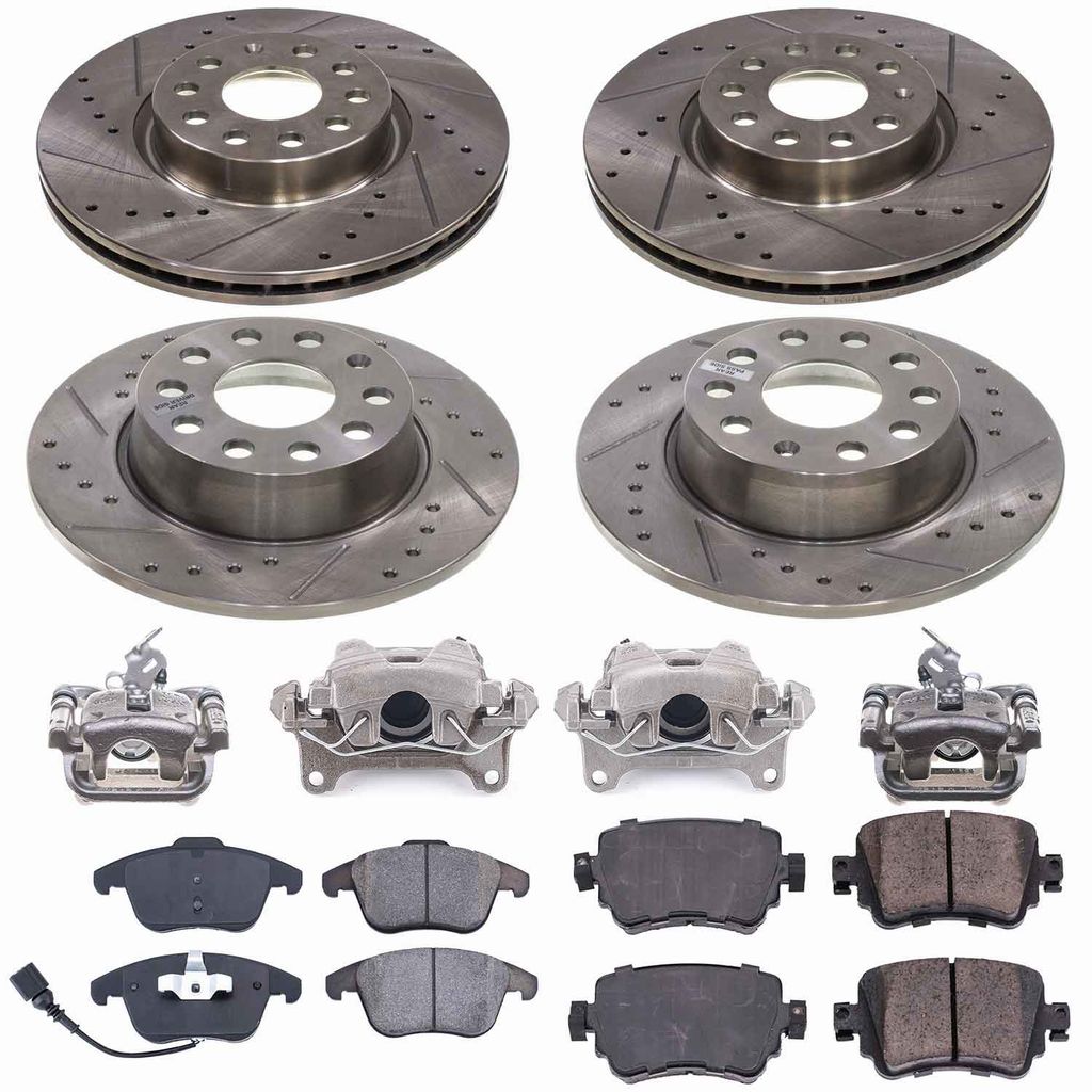 Callahan CCD114655 - Brake Kit with Drilled & Slotted Rotors, Calipers, and Ceramic Pads, 4-Wheeel Set