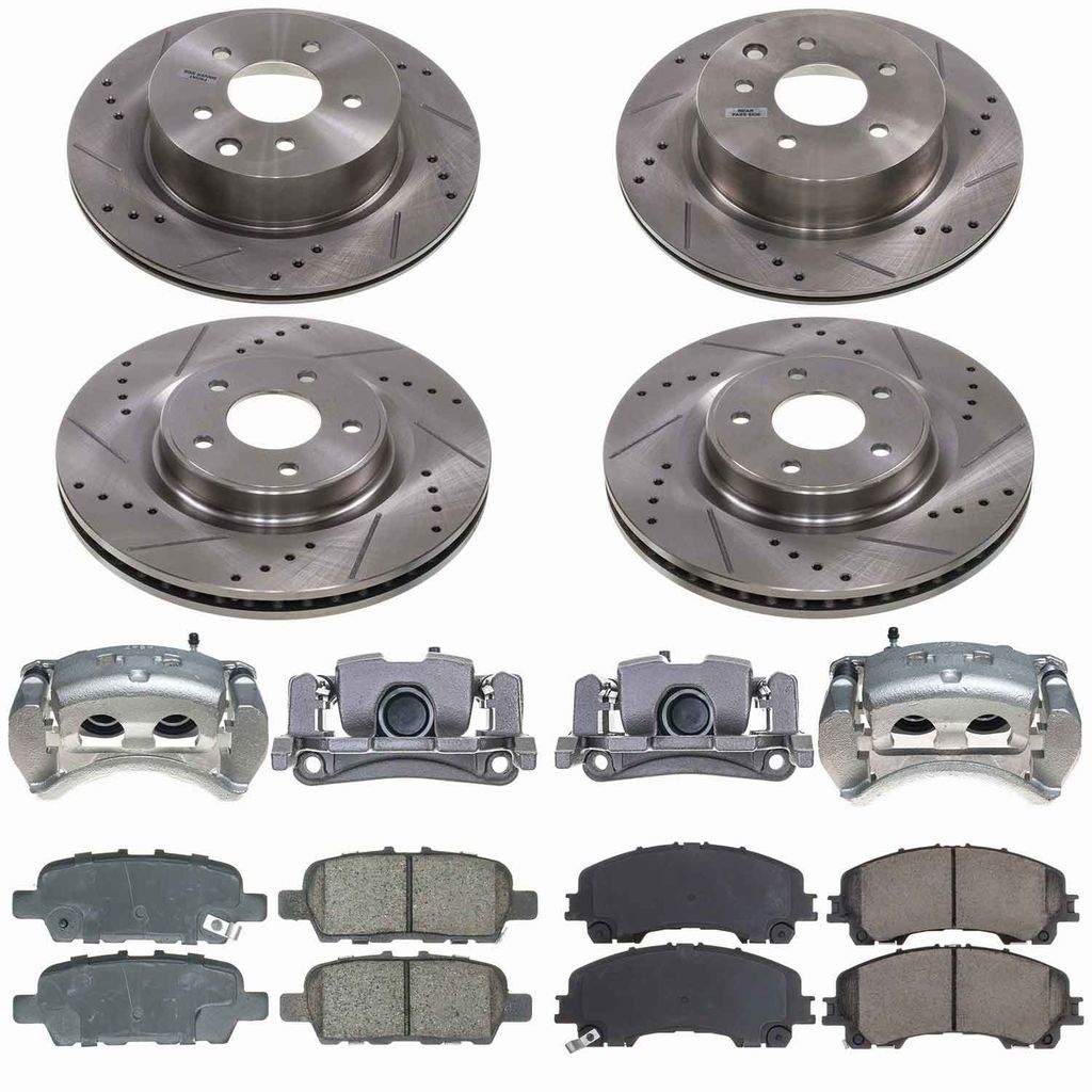 Callahan CCD114719A - Brake Kit with Drilled & Slotted Rotors, Calipers, and Ceramic Pads, 4-Wheeel Set