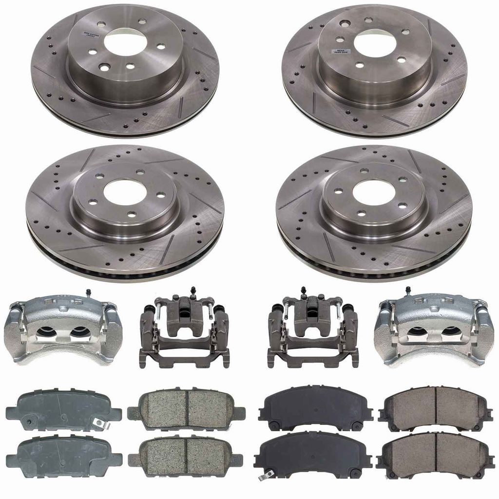 Callahan CCD114719B - Brake Kit with Drilled & Slotted Rotors, Calipers, and Ceramic Pads, 4-Wheeel Set