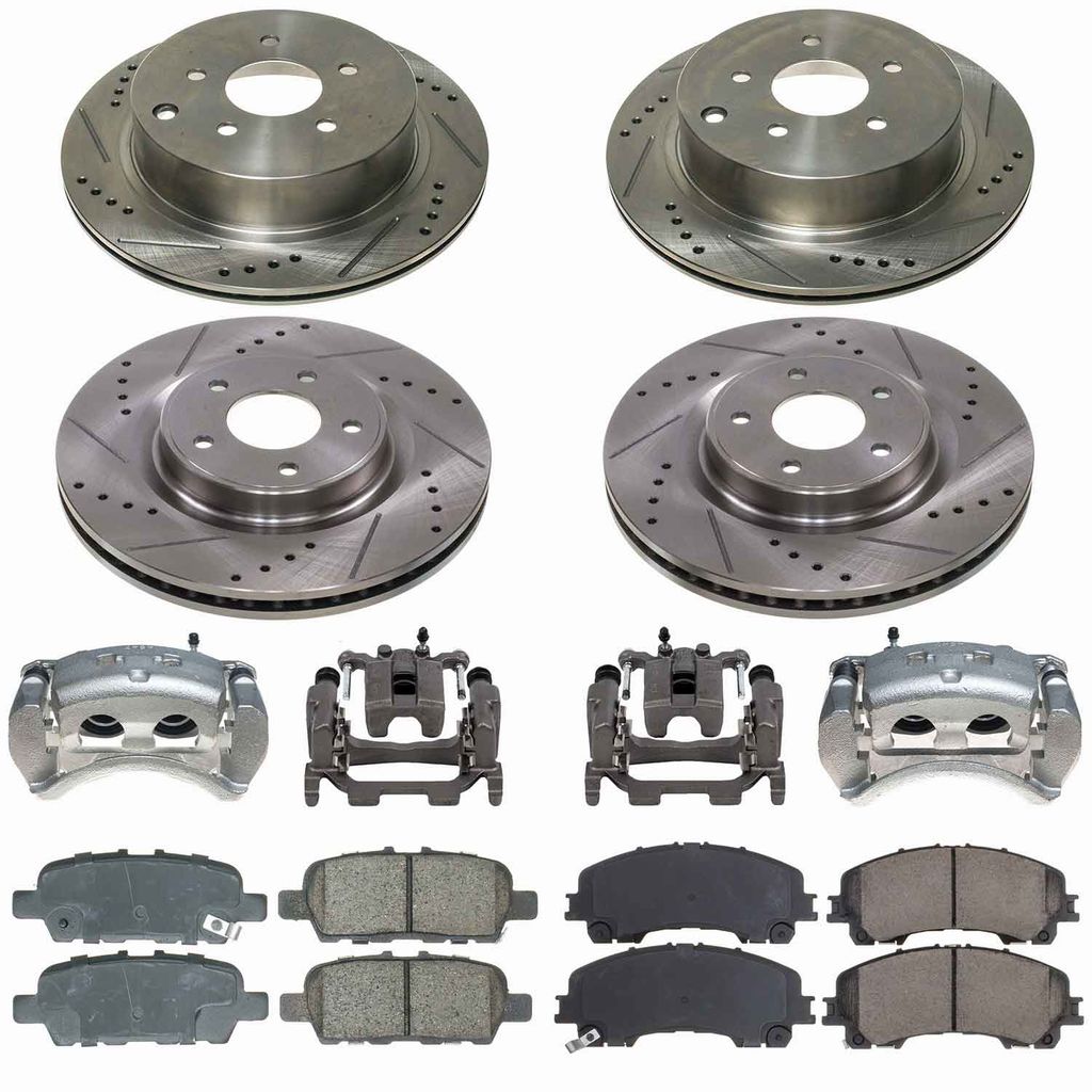 Callahan CCD115036 - Brake Kit with Drilled & Slotted Rotors, Calipers, and Ceramic Pads, 4-Wheeel Set