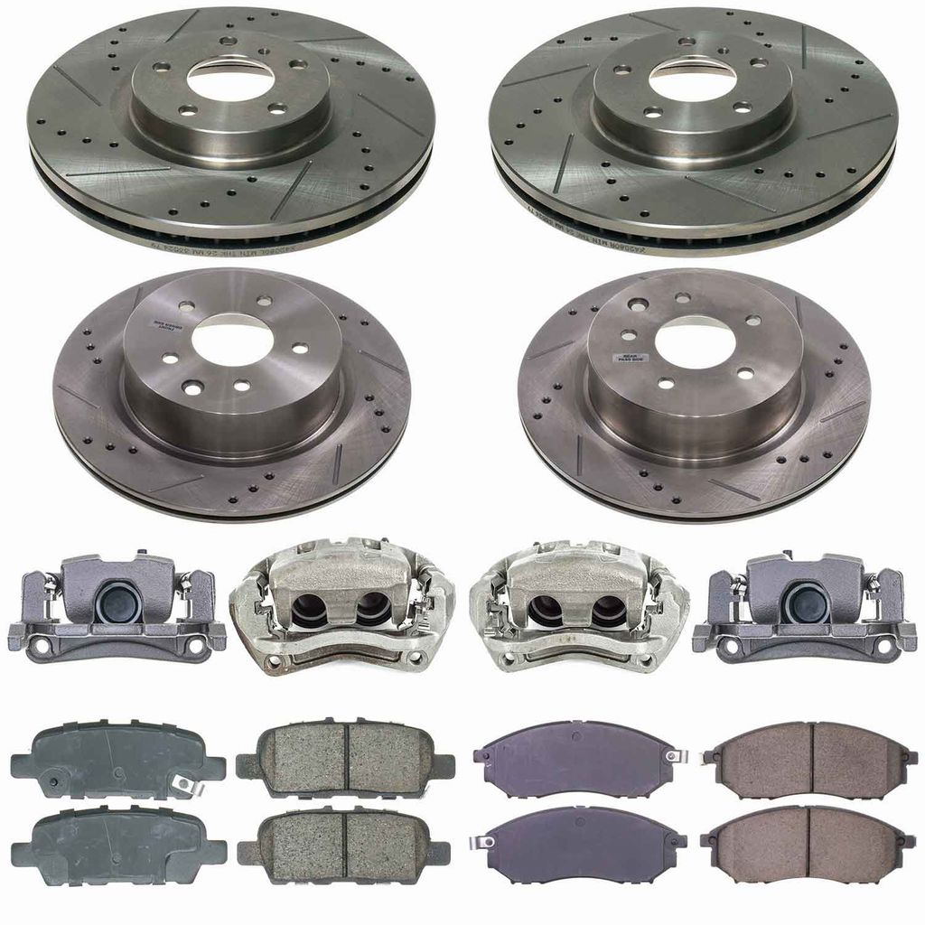 Callahan CCD115076A - Brake Kit with Drilled & Slotted Rotors, Calipers, and Ceramic Pads, 4-Wheeel Set