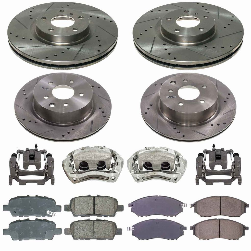 Callahan CCD115076B - Brake Kit with Drilled & Slotted Rotors, Calipers, and Ceramic Pads, 4-Wheeel Set