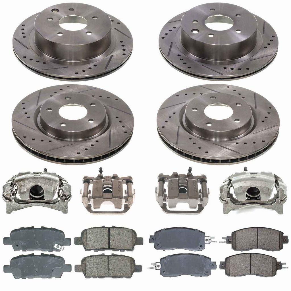 Callahan CCD115255 - Brake Kit with Drilled & Slotted Rotors, Calipers, and Ceramic Pads, 4-Wheeel Set