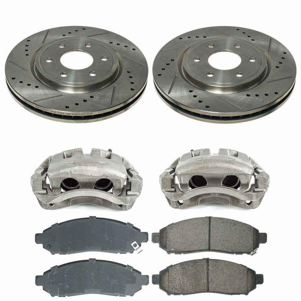 Callahan CCD115287 - Brake Kit with Drilled & Slotted Rotors, Calipers, and Ceramic Pads, 2-Wheeel Set