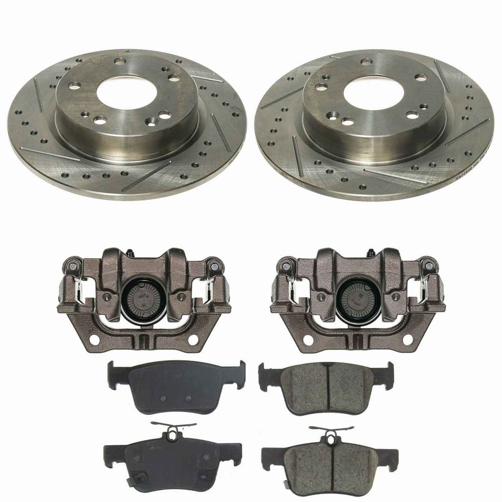 Callahan CCD115292 - Brake Kit with Drilled & Slotted Rotors, Calipers, and Ceramic Pads, 2-Wheeel Set