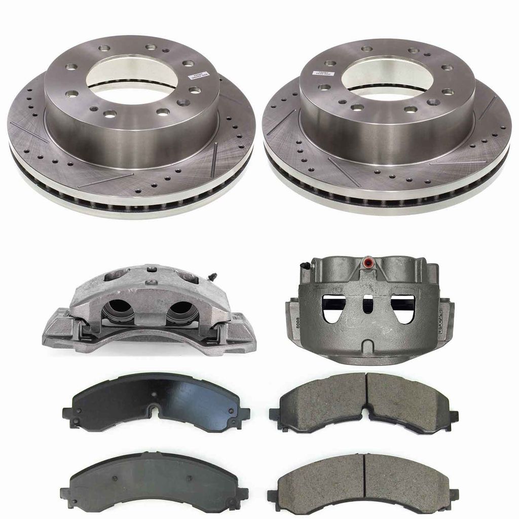 Callahan CCD115586B - Brake Kit with Drilled & Slotted Rotors, Calipers, and Ceramic Pads, 2-Wheeel Set