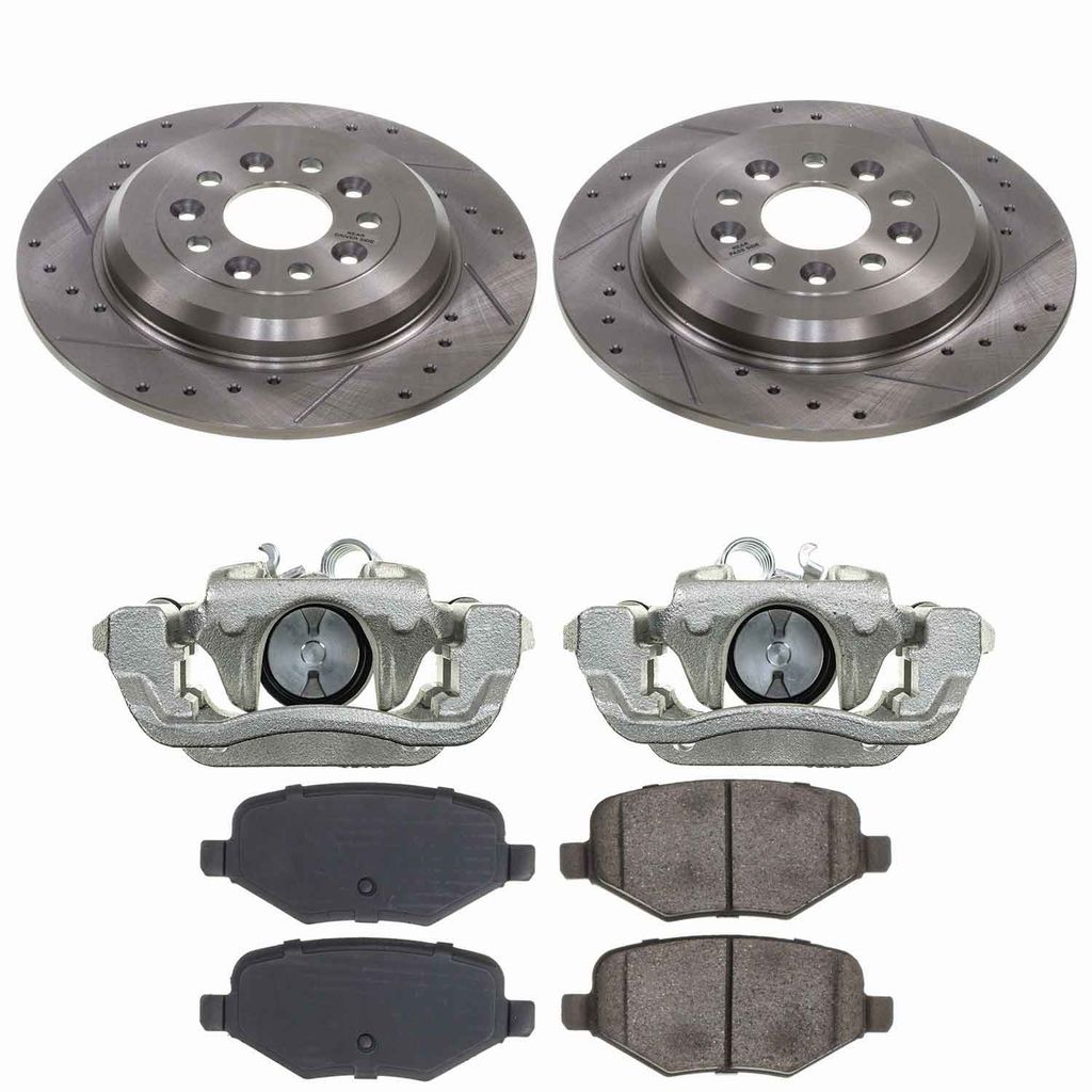 Callahan CCD115734A - Brake Kit with Drilled & Slotted Rotors, Calipers, and Ceramic Pads, 2-Wheeel Set