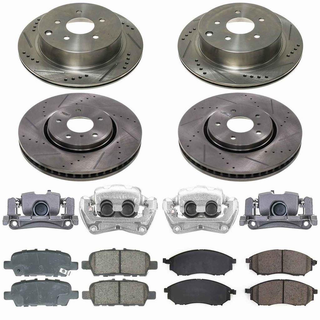 Callahan CCD115762 - Brake Kit with Drilled & Slotted Rotors, Calipers, and Ceramic Pads, 4-Wheeel Set