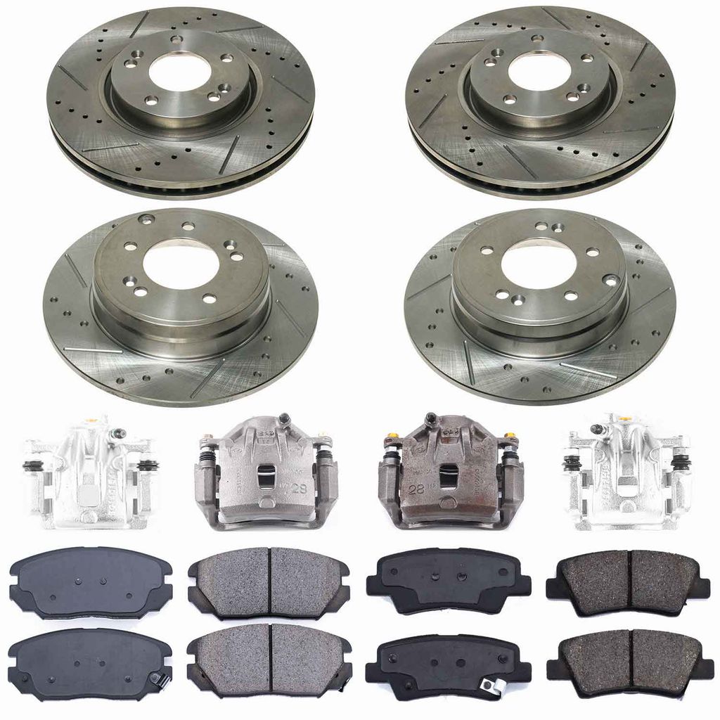 Callahan CCD115965 - Brake Kit with Drilled & Slotted Rotors, Calipers, and Ceramic Pads, 4-Wheeel Set