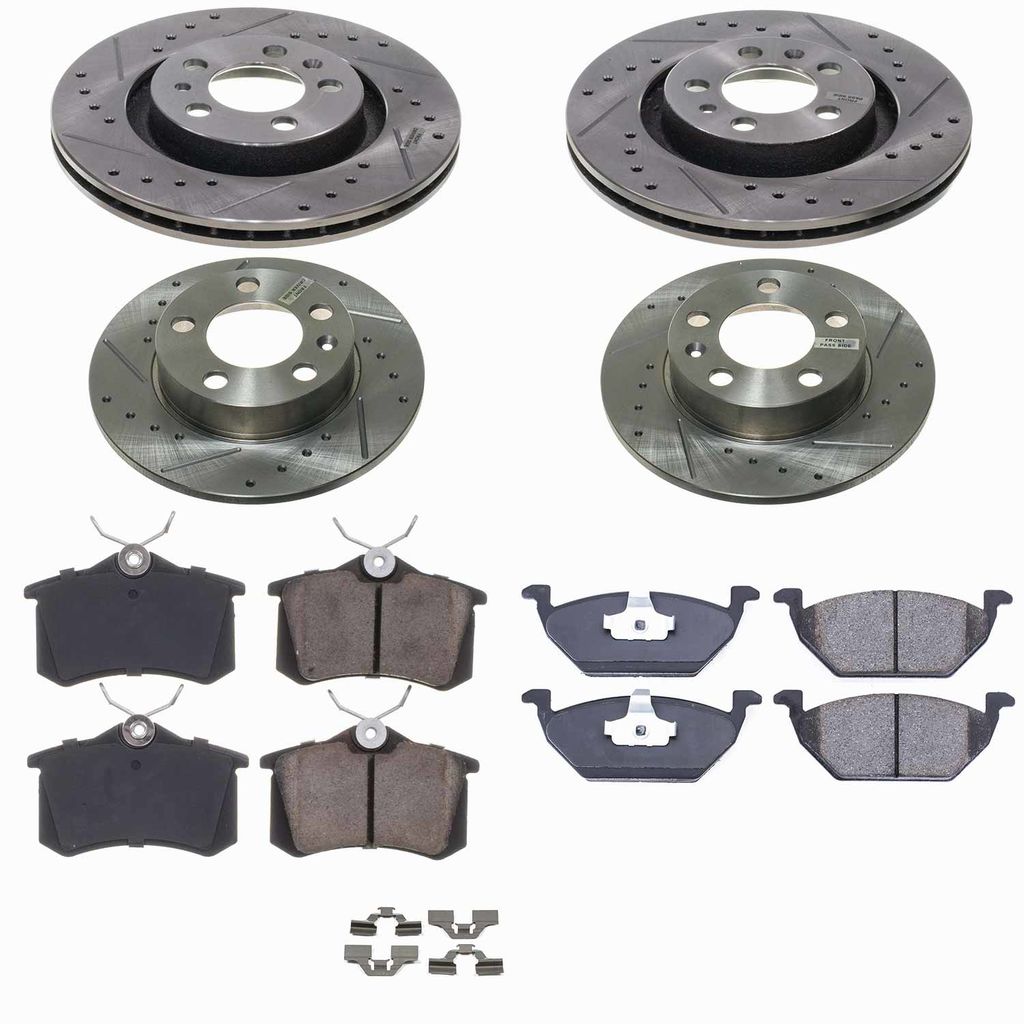 Callahan CKD112995 - Brake Kit with Drilled & Slotted Rotors and Ceramic Pads, 4-Wheeel Set