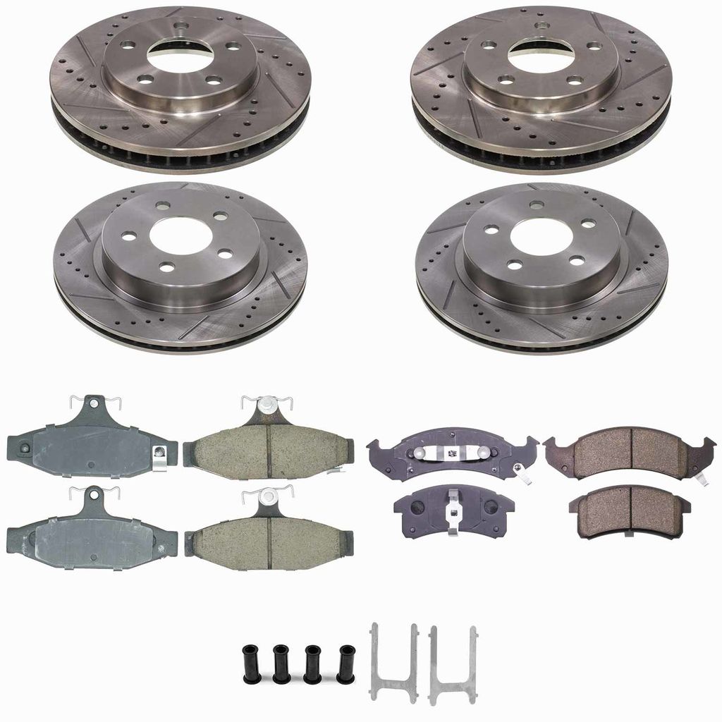 Callahan K010434 - Brake Kit with Drilled & Slotted Rotors and Ceramic Pads, 4-Wheeel Set