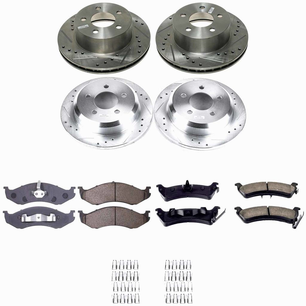 Callahan K010438 - Brake Kit with Drilled & Slotted Rotors and Ceramic Pads, 4-Wheeel Set