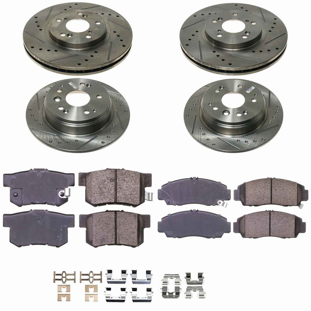 Callahan K010452 - Brake Kit with Drilled & Slotted Rotors and Ceramic Pads, 4-Wheeel Set